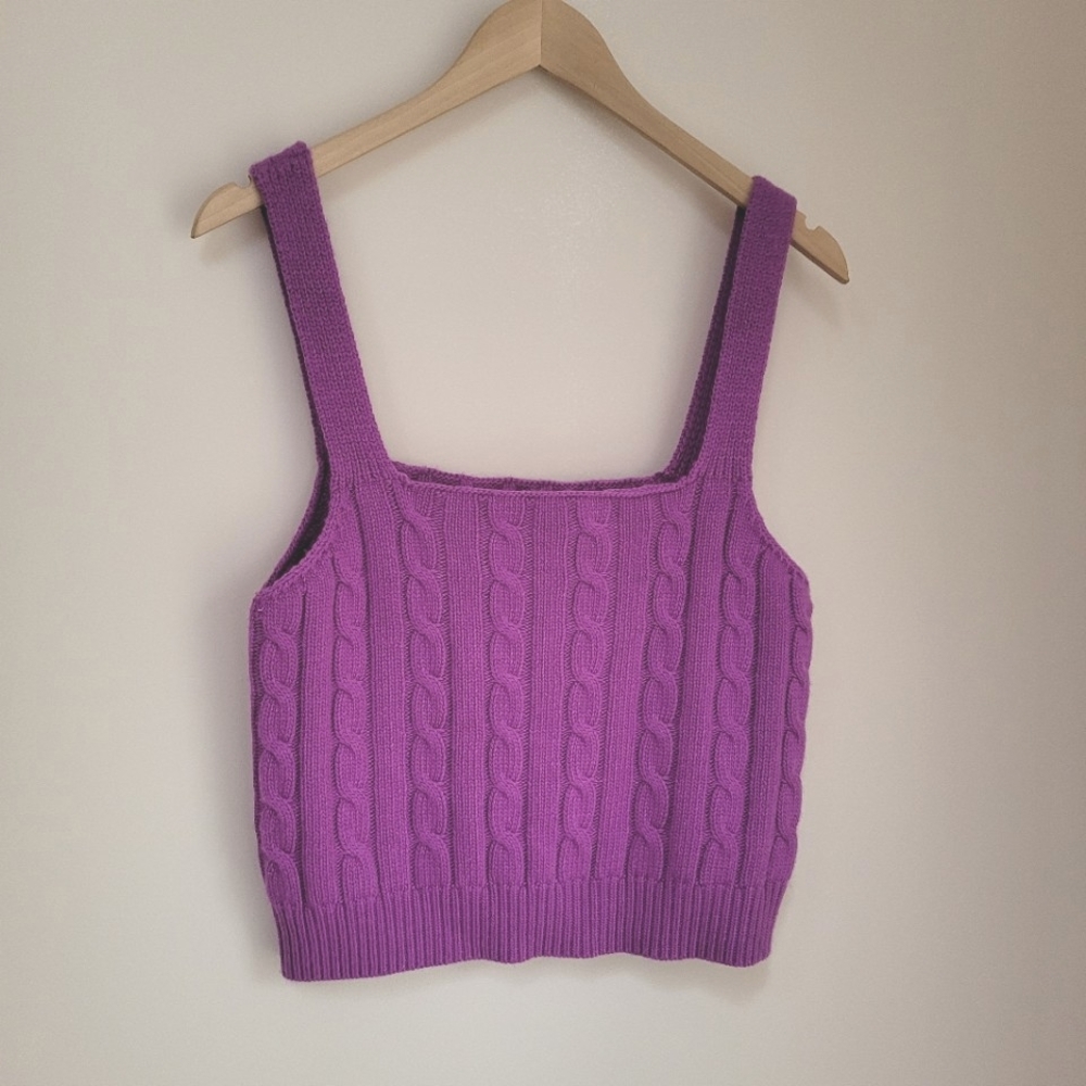 English Factory Cable Knit Tank Top Sz M